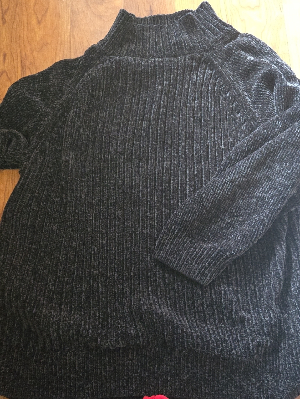 Terra & Sky Charcoal Gray Ribbed Turtleneck Sweater
